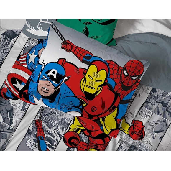 Marvel Avengers Comic Cool 5 Piece Twin Set Includes Comforter & Sheets - Picture 6 of 7